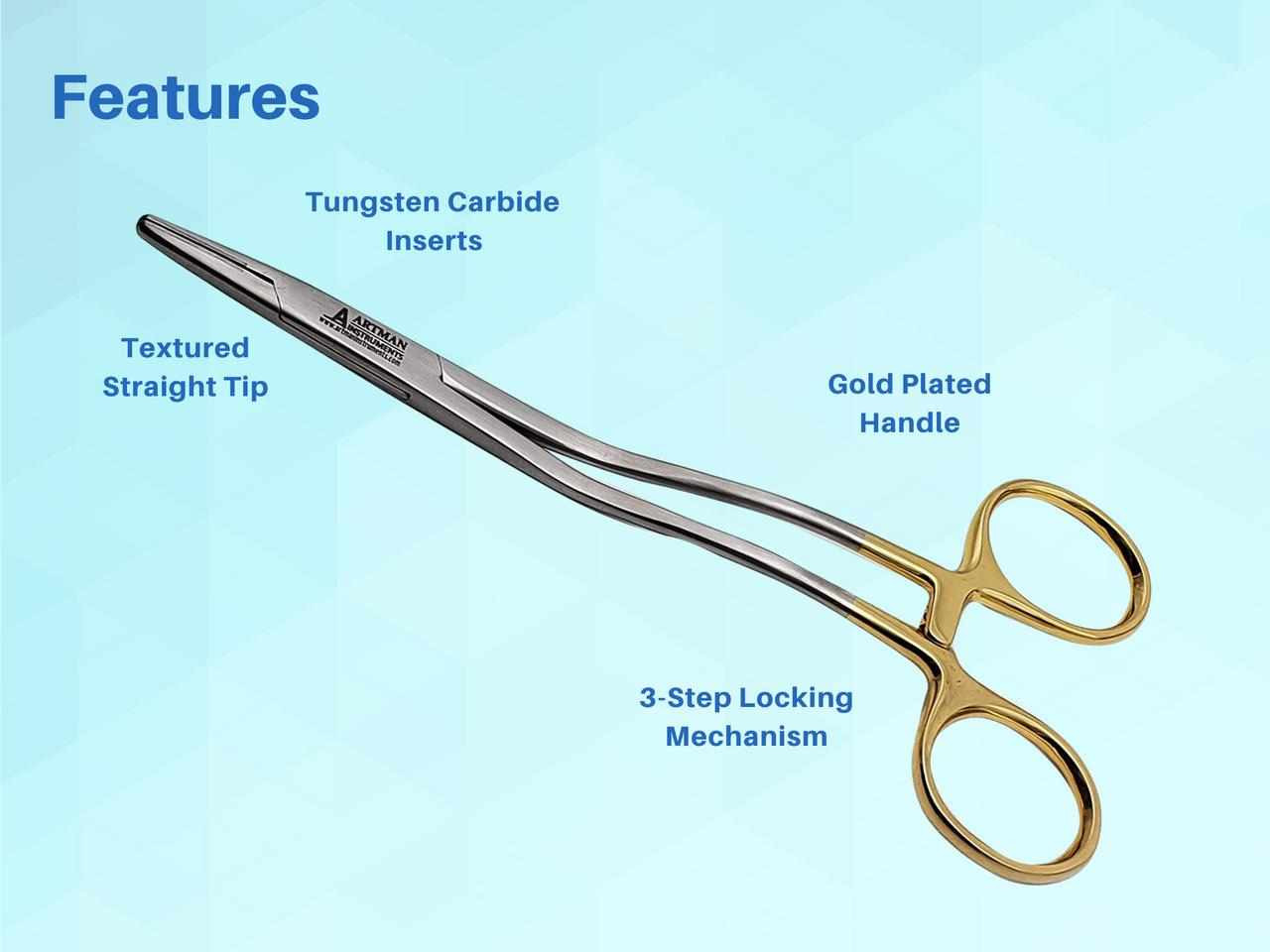 Bozeman Needle Holder Surgical Needle Driver 6" Suture Tying Forceps ANGLED With Tungsten Carbide Insert ARTMAN