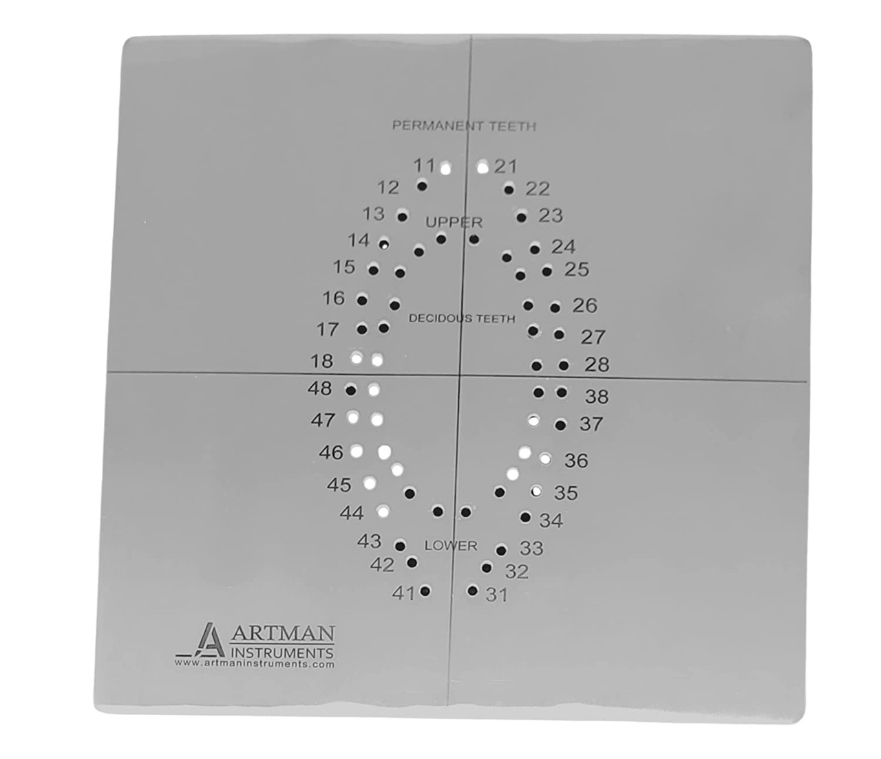 Rubber Dam Template for Hole Punching ARTMAN