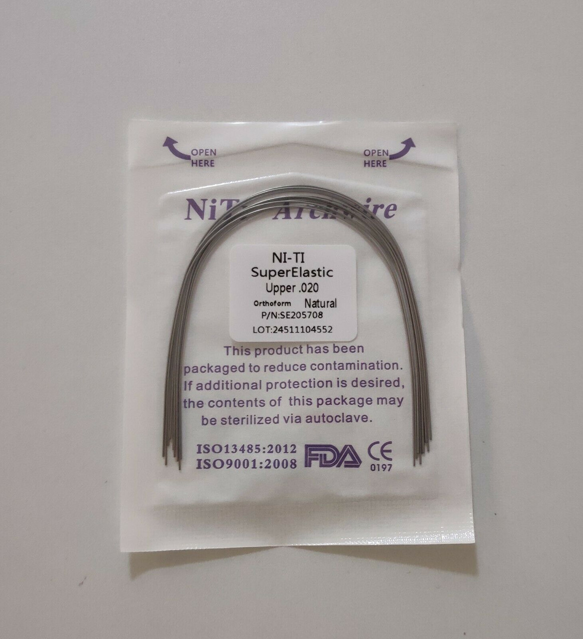 Orthodontic Nickle titanium Upper natural form wires pack of 10