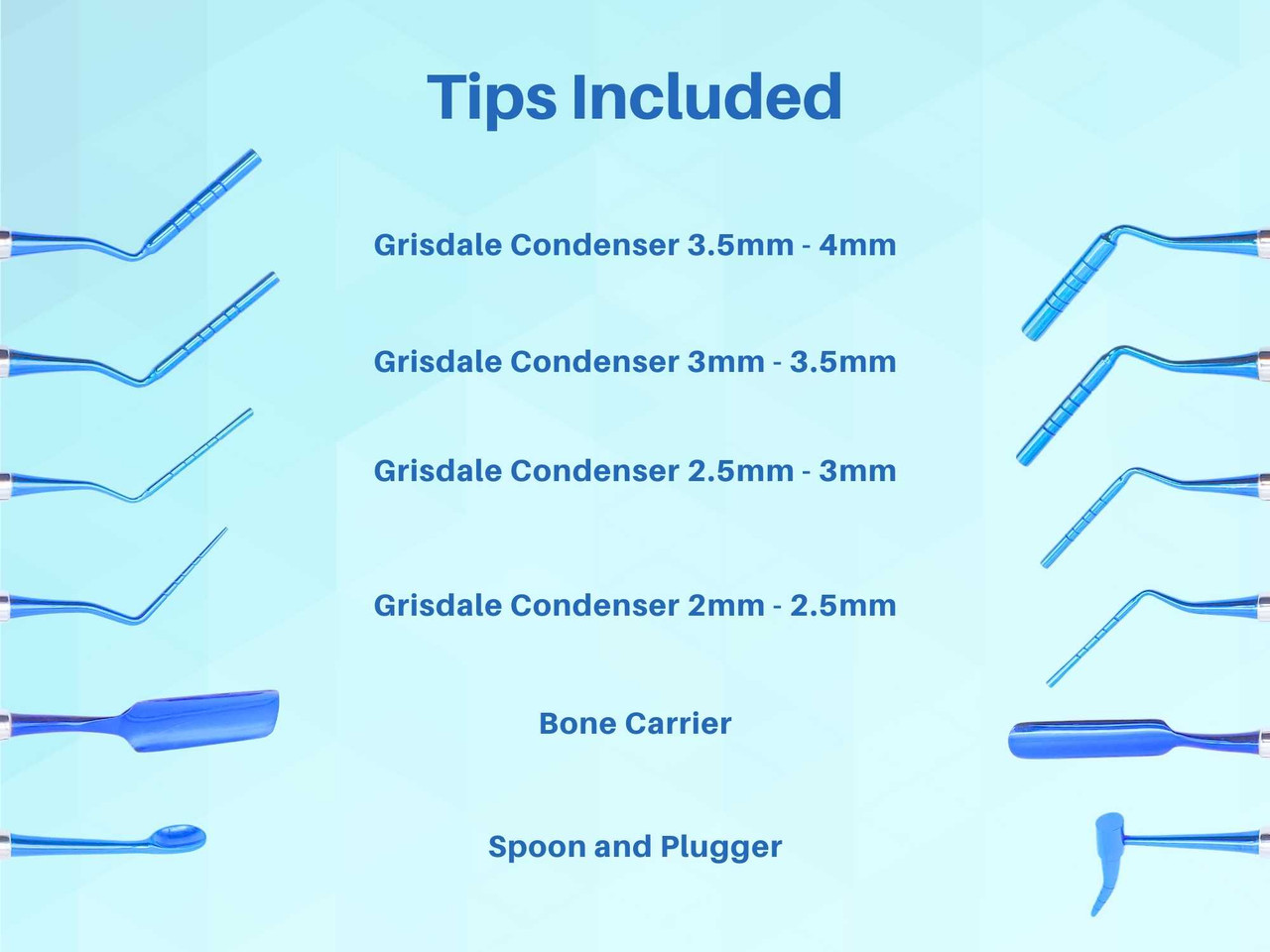 Implant Bone Graft-Carrier Plasma Coated Pluggers and Packer 6 pcs ARTMAN