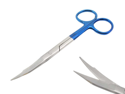 Goldman Fox Scissors 5 inches Curved with Tungsten Carbide Inserts Gold Plated Handle Surgical Dissection Artman Instruments