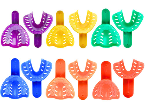 Dental Impression Tray 12PCS 6 Sizes for Adult/Children, Plastic Materials Teeth Holder Dental Central Supply for Oral Tools by Artman Instruments