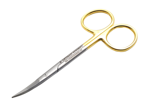 4.5" curved scissors with tungsten carbide inserts