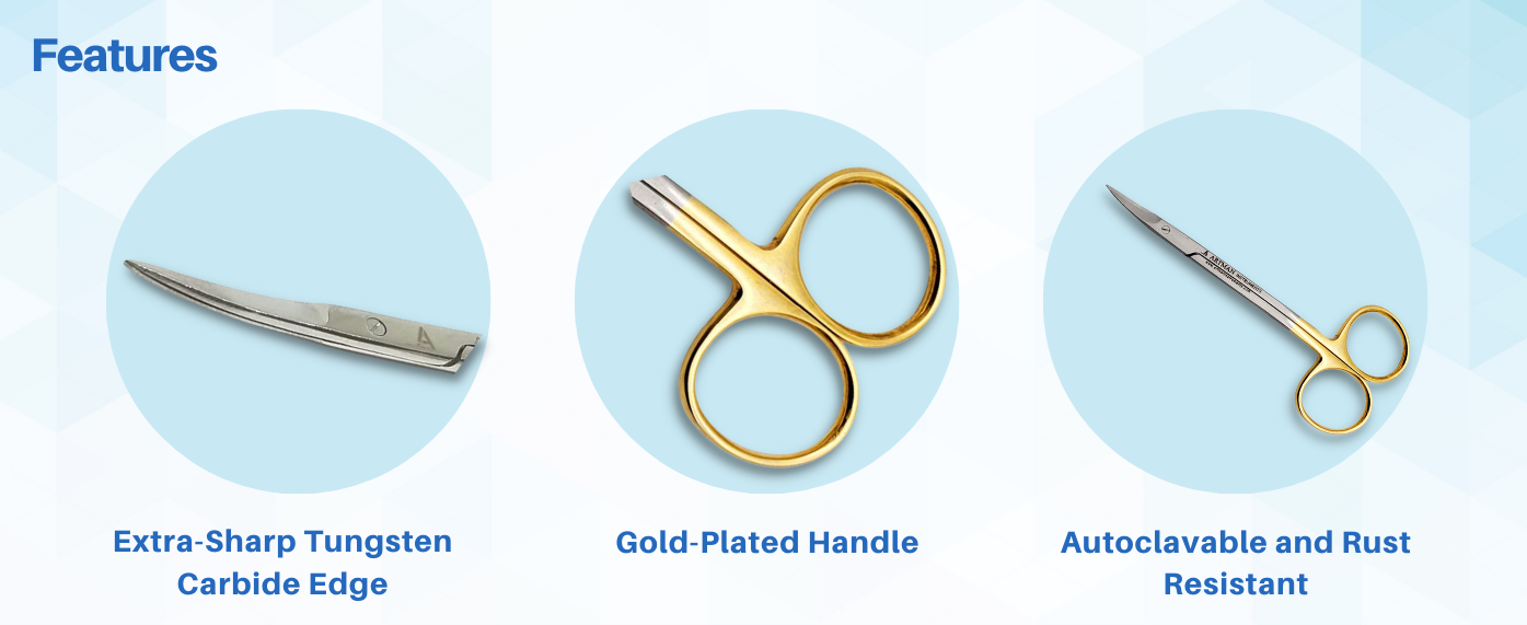 5.5 Gold Handle Curved Scissors – TEXMACDirect