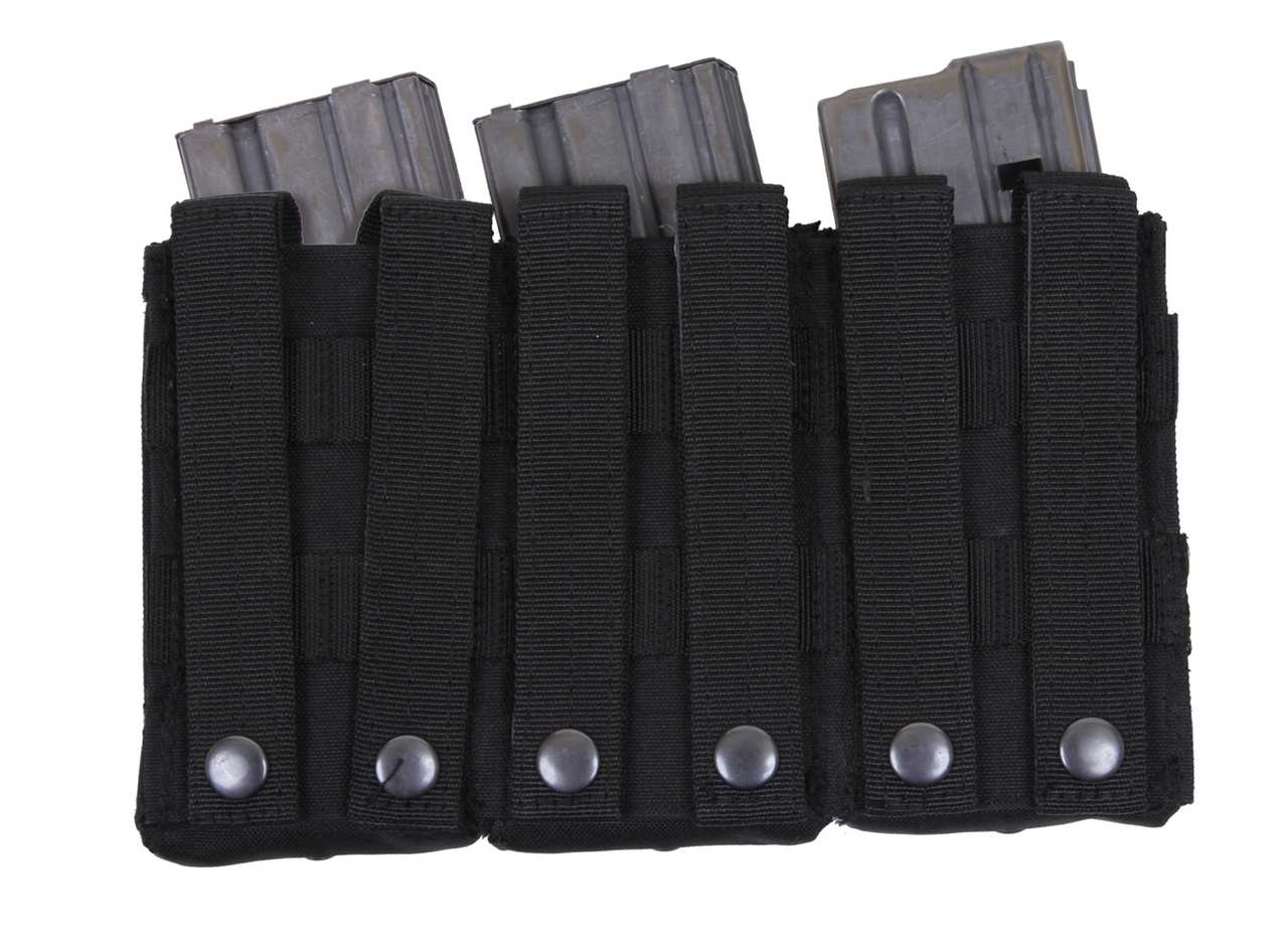  ACETAC Tactical Triple Open Top Mag Pouch Mil-Spec Nylon  Magazine Holder with Adjustable Bungee Straps for Easy Carry and Use  (Black) : Sports & Outdoors