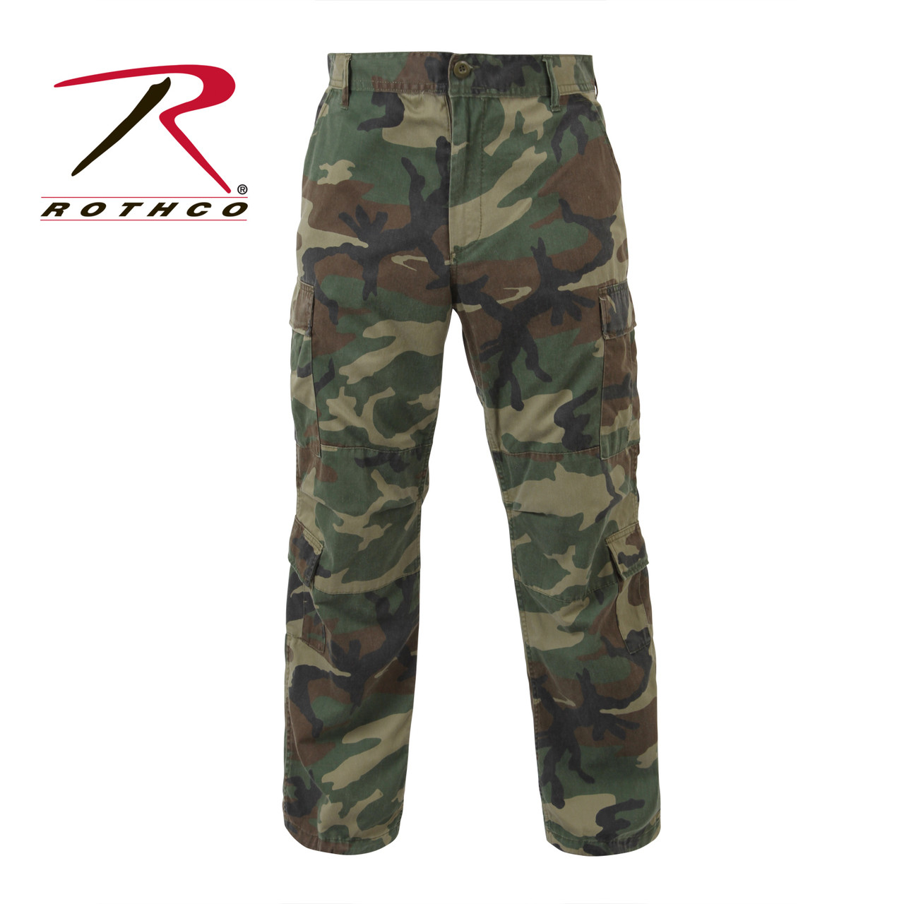 Woodland Camo BDU Pants Lightweight Military Ripstop Summer Cargo Army  Fatigues