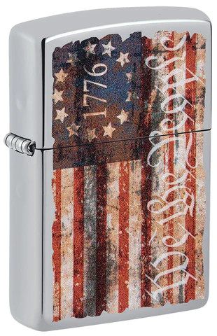 Americana High Polish Chrome Zippo Lighter - Military Depot