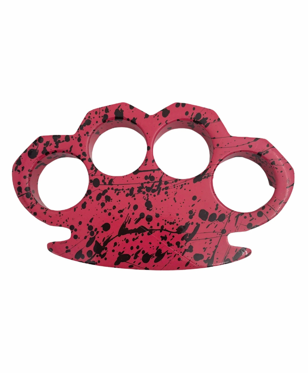 Red and Black Camo Paint Speckled Brass Knuckles - Military Depot