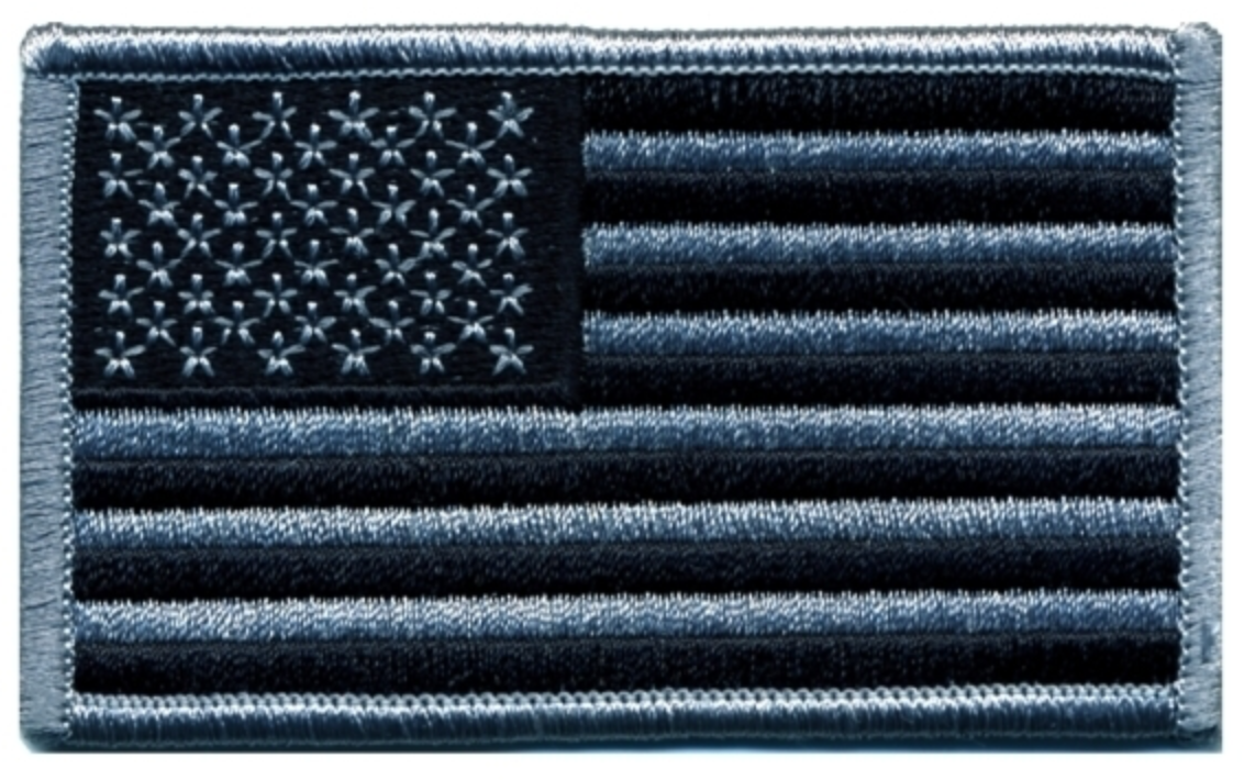 U.S. FLAG PATCH - GREY/BLACK - HOOK BACK - Military Depot