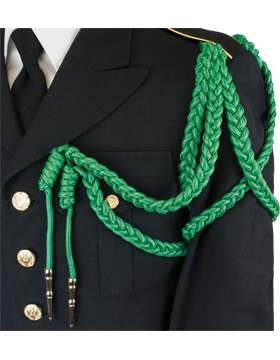 Dress Aiguillette One Color Shoulder Cord - Nickel Tip - Military Depot