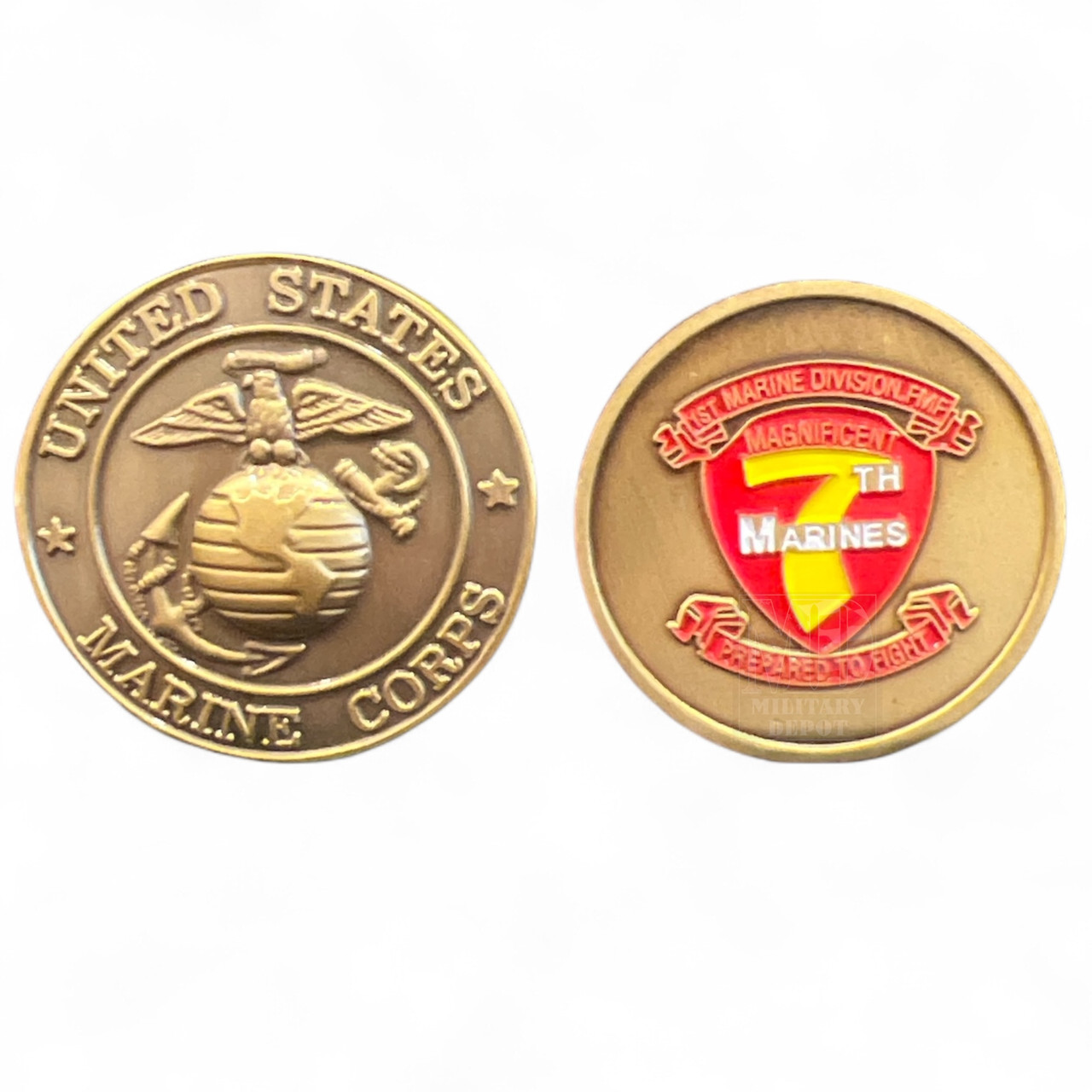 米海兵隊チャレンジ／Marine Corps Challenge Coin USMC MARINE CORP CHALLENGE COINS, Space to etch on reverse, 1.5