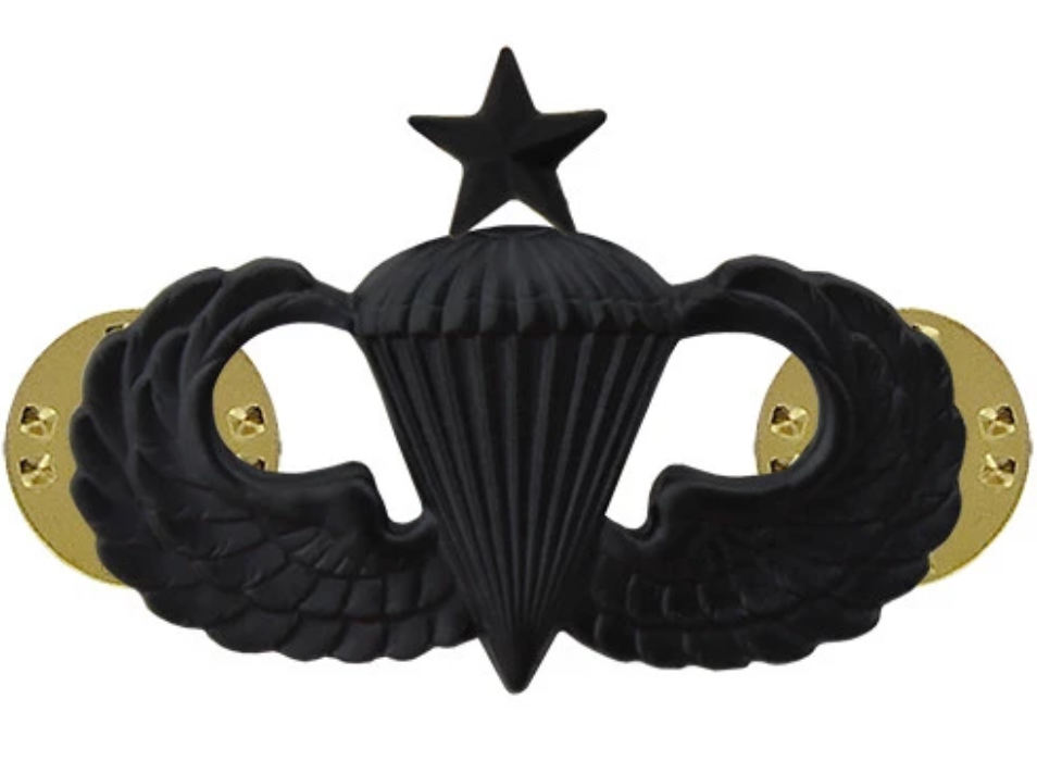 Army Parachutist Badges Senior (Black Subdued) Military Depot