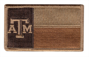 Texas State Flag Patch, A&M, Hook & Loop Back - Desert Texas State Flag Patch, A&M, Hook & Loop Back - Desert