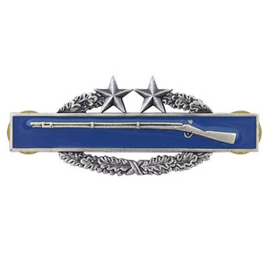 ARMY BADGE: COMBAT INFANTRY THIRD AWARD - SILVER OXIDIZED ARMY BADGE: COMBAT INFANTRY THIRD AWARD - SILVER OXIDIZED