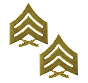 Marine Corps Chevron: Sergeant Pin on Rank - Satin Gold Marine Corps Chevron: Sergeant Pin on Rank - Satin Gold