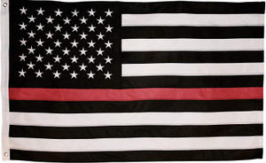 Thin Red Line Embroidered Grommet Flag Firefighter 3' x 5' Thin Red Line Embroidered Grommet Flag Firefighter 3' x 5'