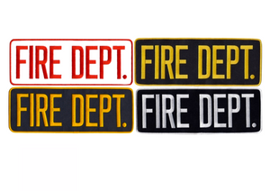 Large Fire Department Velcro Patch 11"x4" Large Fire Department Velcro Patch 11"x4"