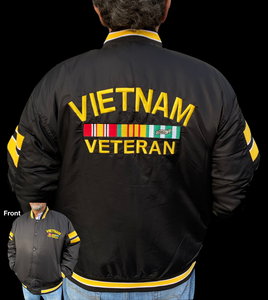Vietnam Veteran Embroidered / Applique Flight Jacket Vietnam Veteran Embroidered / Applique Flight Jacket