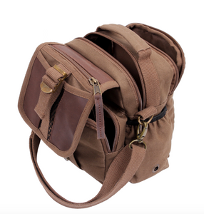Canvas & Leather Travel Shoulder Bag Canvas & Leather Travel Shoulder Bag