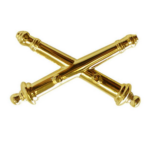 Army Officer Branch Of Service Collar Device: Artillery - 22K Gold Plated