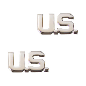 Air Force Officer U.S. Letters Collar Device Mirror Finish Insignia Air Force Officer U.S. Letters Collar Device Mirror Finish Insignia