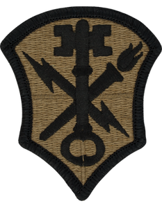 Intelligence and Security Command INSCOM Scorpion OCP embroidered Army shoulder sleeve insignia with hook fastener backing made in the USA.