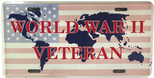 WORLD WAR II VETERAN LICENSE PLATE