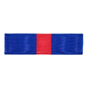 The marine corps recruiting ribbon is shown with blue and red colors. 