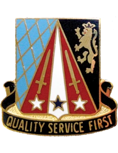 409th Support Battalion Unit Crest Quality Service First