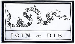 Join or Die (White) Nylon Weather Resistant Flag - 3'x5' Join or Die (White) Nylon Weather Resistant Flag - 3'x5'