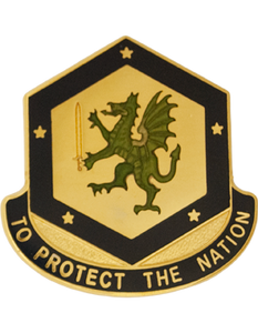48th chemical brigade unit crest with pin backing and gold finish 