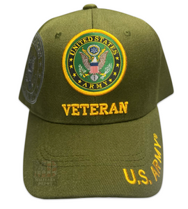 US Army Veteran Seal and Shadow Crest Olive Drab Adjustable Cap US Army Veteran Seal and Shadow Crest Olive Drab Adjustable Cap