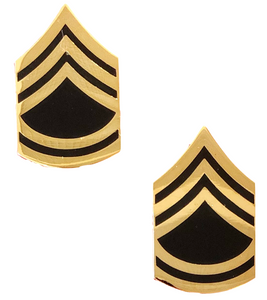 Sergeant First Class E-7 Corps gold pin-on rank insignia for military uniforms