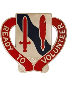105th Personnel Services Battalion Unit Crest Ready to Volunteer Army Distinctive Unit Insignia