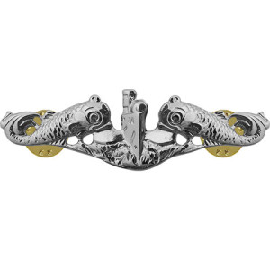 Navy Badge: Submarine Enlisted (Regulation Size, Mirror Finish) Navy Badge: Submarine Enlisted (Regulation Size, Mirror Finish)