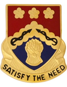 232nd Support Battalion Unit Crest with gold finish and pin backing