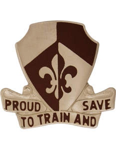 261st Medical Battalion Army Distinctive Unit Insignia featuring Proud To Train And Save motto