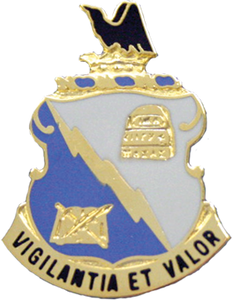 341st Military Intelligence Battalion Army Distinctive Unit Insignia featuring Vigilantia Et Valor motto