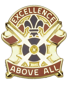381st Replacement Battalion Army Distinctive Unit Insignia featuring the Excellence Above All motto