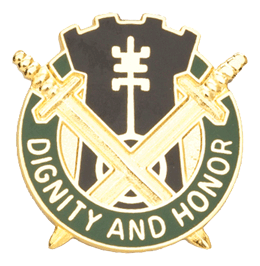 391st Military Police Battalion Army Distinctive Unit Insignia featuring the Dignity and Honor motto