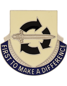 401st Support Brigade Army Distinctive Unit Insignia featuring the First To Make A Difference motto