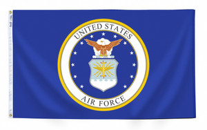 The US Air Force flag, measuring 3 feet by 5 feet, is a symbol of the proud heritage, mission, and values of the United States Air Force. Against a field of azure blue, the flag features the official emblem of the Air Force displayed prominently in the center. The emblem consists of a stylized golden eagle soaring over a blue globe, representing the Air Force's global reach and commitment to air and space superiority. Behind the eagle, there are thunderbolt wings extending outward, symbolizing the Air Force's speed, agility, and power. Encircling the emblem, there is a white band with the words "United States Air Force" in blue letters, emphasizing the service's identity and purpose. The US Air Force flag embodies the core values of integrity first, service before self, and excellence in all we do, serving as a proud symbol of the Air Force's dedication to defending the nation and promoting peace and security worldwide. The US Air Force flag, measuring 3 feet by 5 feet, is a symbol of the proud heritage, mission, and values of the United States Air Force. Against a field of azure blue, the flag features the official emblem of the Air Force displayed prominently in the center. The emblem consists of a stylized golden eagle soaring over a blue globe, representing the Air Force's global reach and commitment to air and space superiority. Behind the eagle, there are thunderbolt wings extending outward, symbolizing the Air Force's speed, agility, and power. Encircling the emblem, there is a white band with the words "United States Air Force" in blue letters, emphasizing the service's identity and purpose. The US Air Force flag embodies the core values of integrity first, service before self, and excellence in all we do, serving as a proud symbol of the Air Force's dedication to defending the nation and promoting peace and security worldwide.