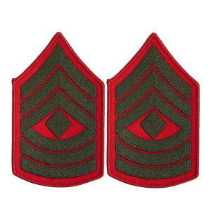 U.S Marine Corps First Sergeant Chevron Patch - Green on Red for Female Uniforms U.S Marine Corps First Sergeant Chevron Patch - Green on Red for Female Uniforms