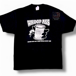 Vintage 1990s Whoop Ass Black T-Shirt Vintage 1990s Whoop Ass Black T-Shirt