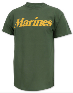 MARINES T-SHIRT - OD GREEN/GOLD MARINES T-SHIRT - OD GREEN/GOLD