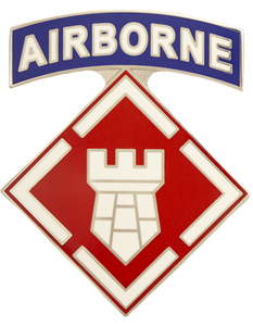 20th Engineer Brigade with Airborne Tab Combat Service Identification Badge 20th Engineer Brigade with Airborne Tab Combat Service Identification Badge