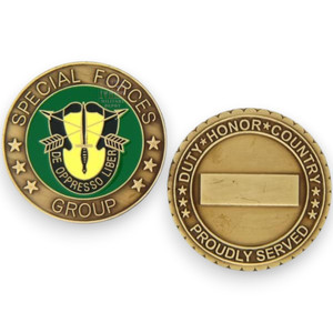 U.S. Army Special Forces Challenge Coin – De Oppresso Liber and Duty Honor Country, Engravable Bronze Collectible U.S. Army Special Forces Challenge Coin – De Oppresso Liber and Duty Honor Country, Engravable Bronze Collectible