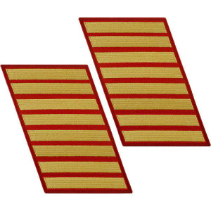 Official Marine Corps Gold on Red Service Stripes 8 Stripe Large Pair Official Marine Corps Gold on Red Service Stripes 8 Stripe Large Pair