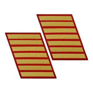 Official Marine Corps Gold on Red Service Stripes 7 Stripe Large Pair Official Marine Corps Gold on Red Service Stripes 7 Stripe Large Pair