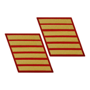Official Marine Corps Gold on Red Service Stripes 6 Stripe Small Pair Official Marine Corps Gold on Red Service Stripes 6 Stripe Small Pair